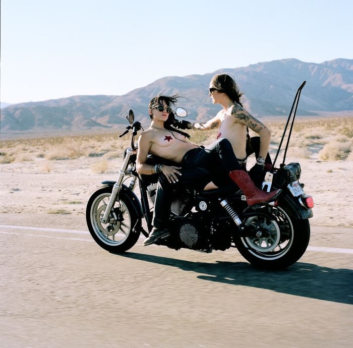 Girls on a motorcycle in Agra